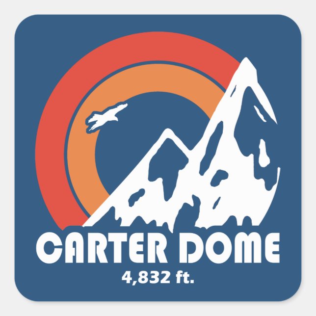 Carter Dome Sun Eagle Quadratischer Aufkleber (Vorderseite)