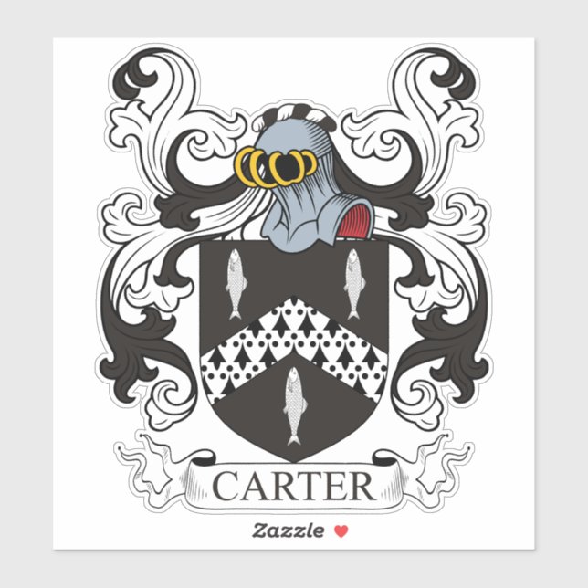 Carter Familienwappen Aufkleber (Blatt)
