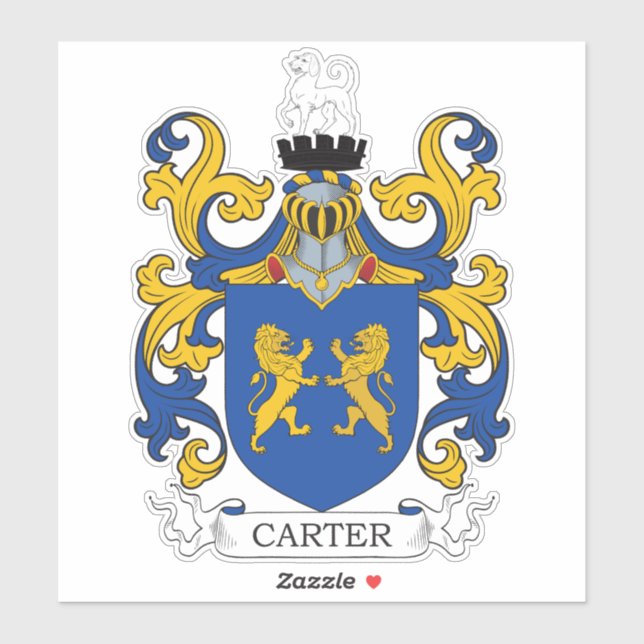 Carter Familienwappen Aufkleber (Blatt)