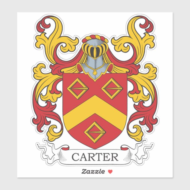 Carter Familienwappen Aufkleber (Blatt)