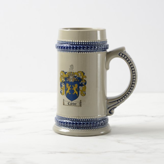 CARTER-FAMILIENWAPPEN - CARTER-WAPPEN BIERGLAS (Rechts)