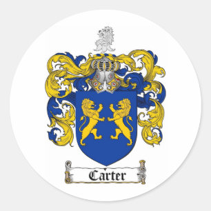 CARTER-FAMILIENWAPPEN - CARTER-WAPPEN RUNDER AUFKLEBER