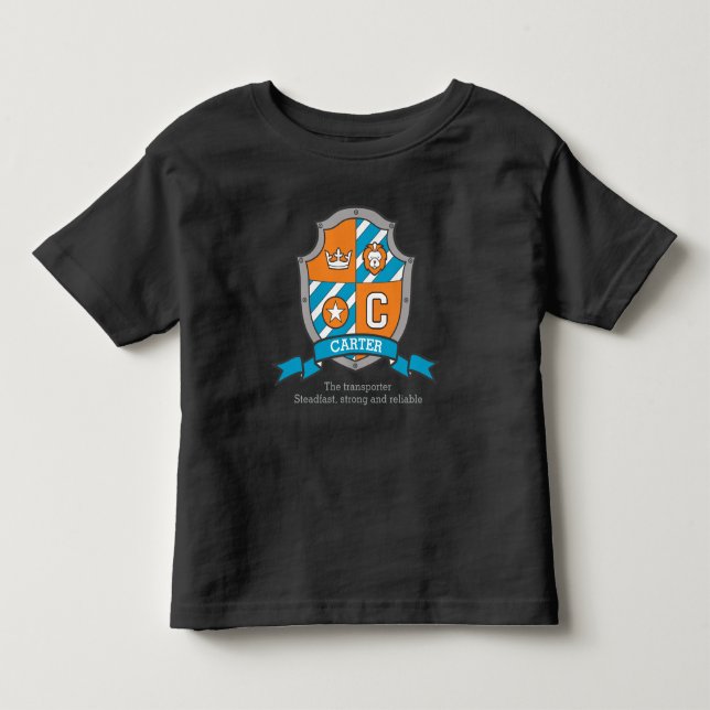 Carter Jungs C Name & Bedeutung Jungen Wappen Kleinkind T-shirt (Vorderseite)