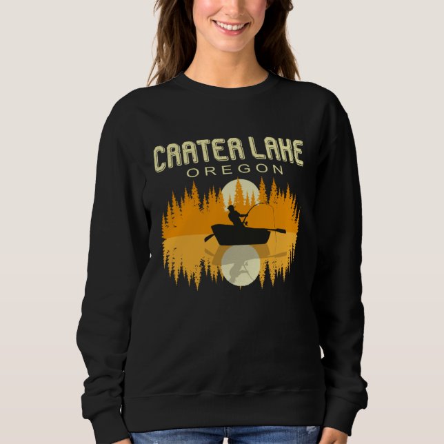 Carter Lake Oregon  USA Life and Fishing 80s Retro Sweatshirt (Vorderseite)