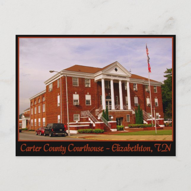 Carter Landkreis Courthouse - Elizabethton, TN Postkarte (Vorderseite)
