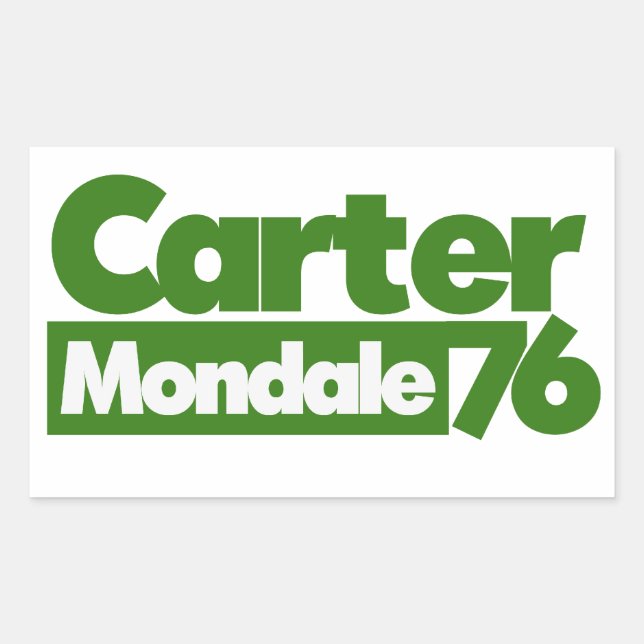 Carter Mondale 1976 Retro-Politik Rechteckiger Aufkleber (Vorderseite)