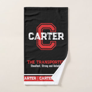 Carter nom signifiant monogramme sport noir rouge