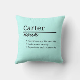 Carter, Personalisierte Bezeichnung für Junge Kissen