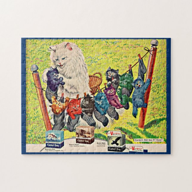 Carter’s Ink ad mama cat and kittens der 40er Jahr (Horizontal)