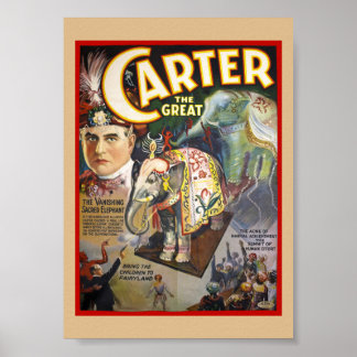 Carter The Great Restauriertes Vintage-Magierplaka Poster