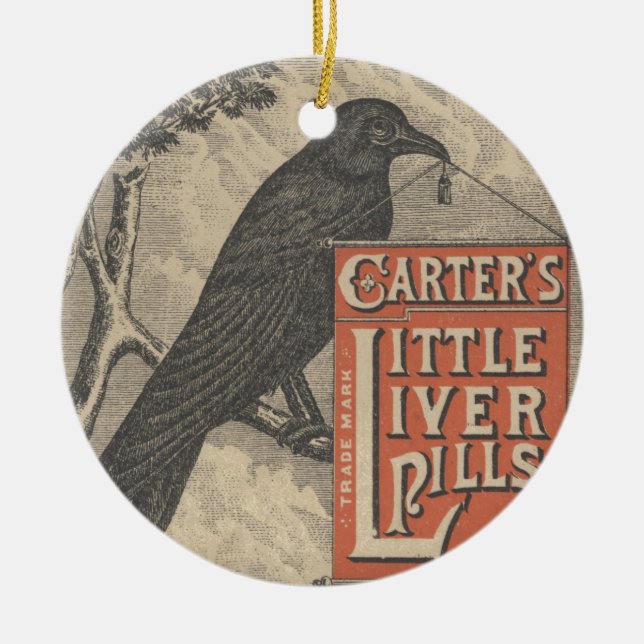 Carters Kleine Leber Pillen Ephemera Keramik Ornament (Vorne)