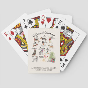 Cartes 12 Chiens de Noël en Jeu d'Esprit de Vacances