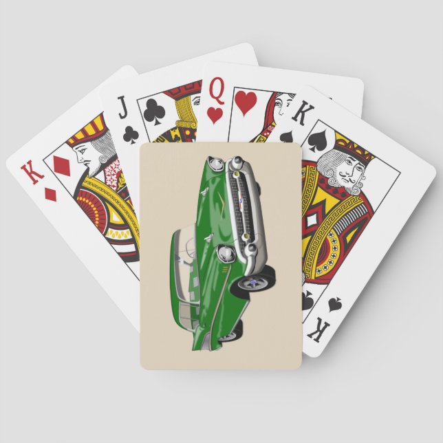 Cartes 1957 de jeu de Shoebox en vert (dos)