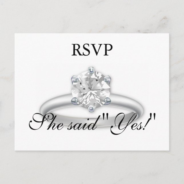 Cartes à anneaux en diamant Platine RSVP (Devant)