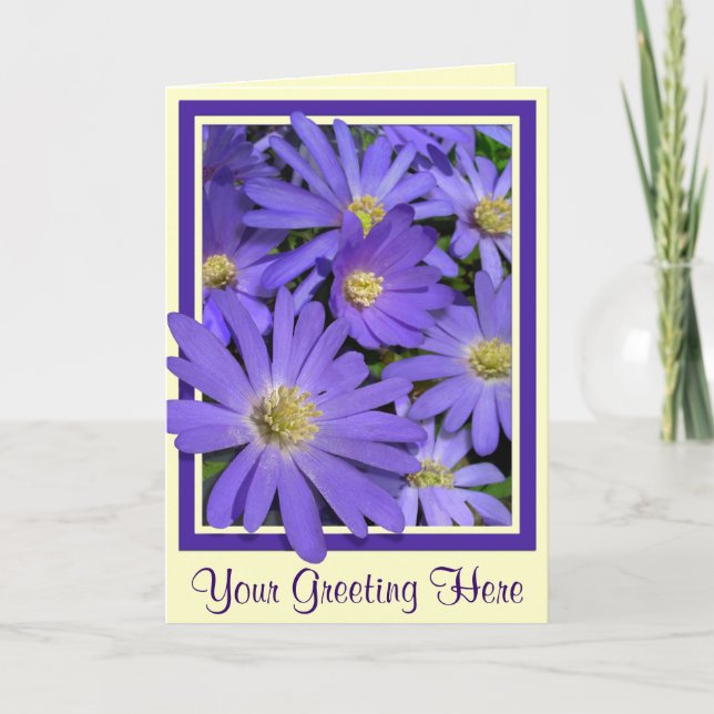 Cartes à fleurs bleues personnalisées cartes de re (Devant)