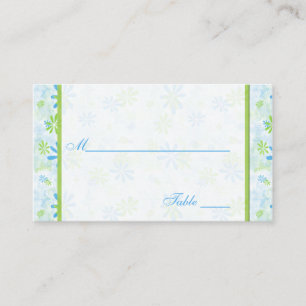 Cartes à fleurs vert citron et bleu