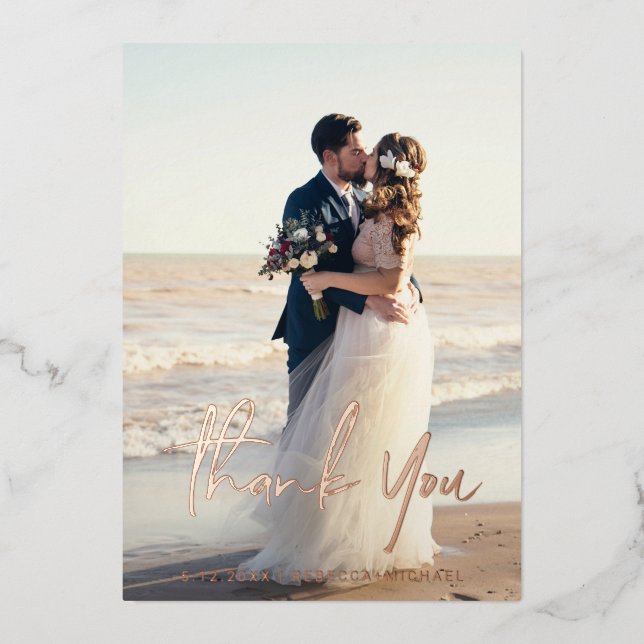 Cartes à huile Mariage Merci avec enveloppe (Recto)