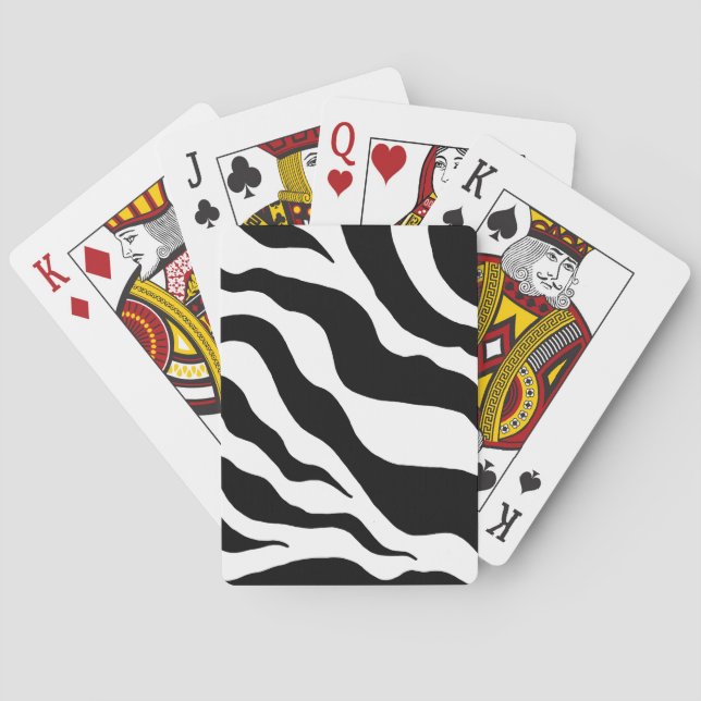 Cartes à jouer à motif zèbre rétro  (dos)