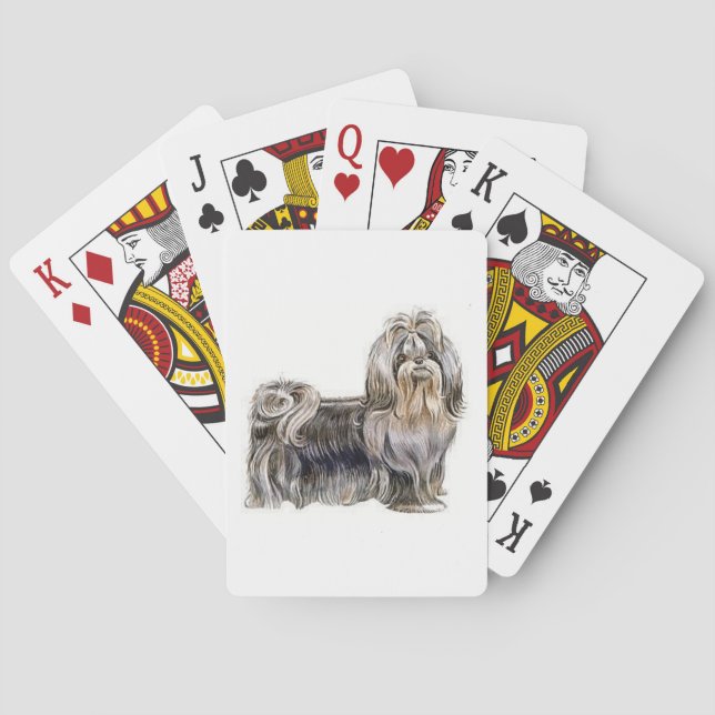 Cartes à jouer avec chien Shih Tzu (dos)