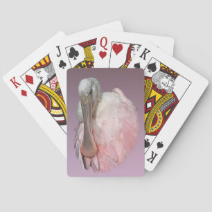 Cartes à jouer avec des Spatules rosées