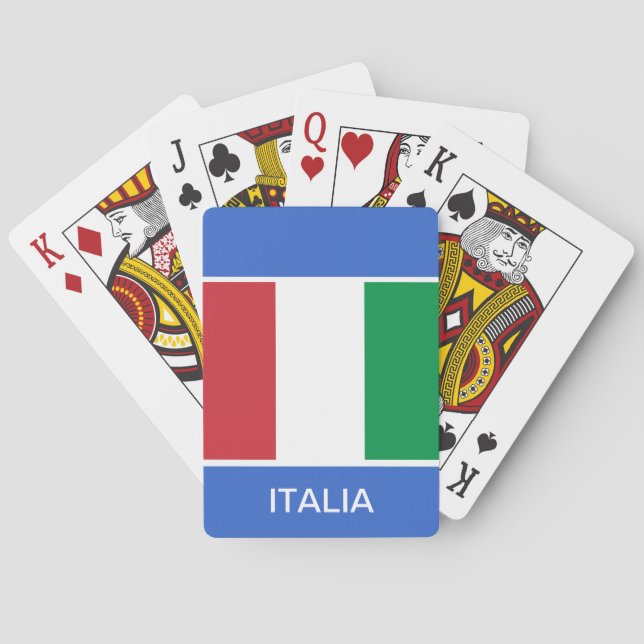 Cartes à jouer avec drapeau italien (dos)