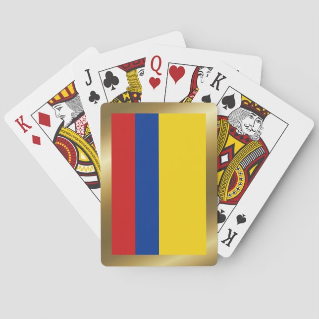 Cartes à jouer avec le drapeau de Colombie (dos)
