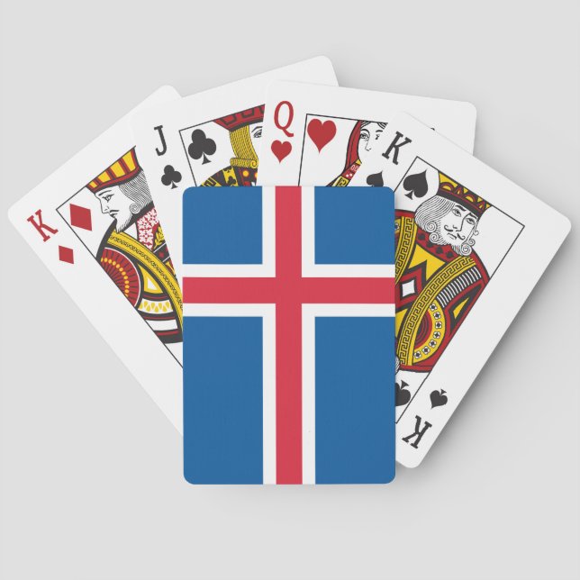 Cartes à jouer avec le drapeau de l'Islande (dos)