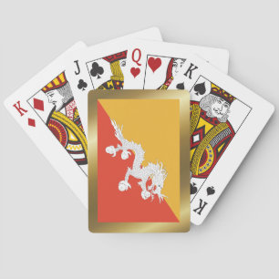 Cartes à jouer avec le drapeau du Bhoutan