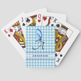 Cartes à jouer Blue Check et Papillon Bleu