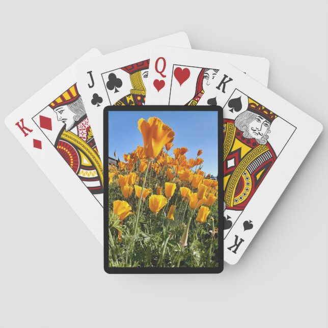 Cartes à jouer Californie Poppies Black Frame (dos)