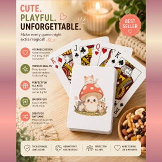 Cartes à jouer Chat Champignon Mignon – Cottageco 