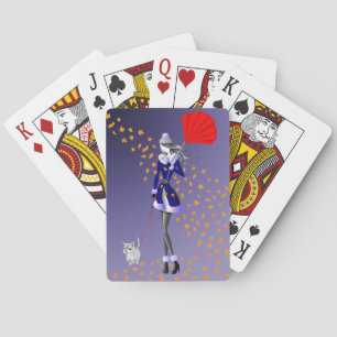 Cartes à jouer Chien & Dame Feuilles d'Automne