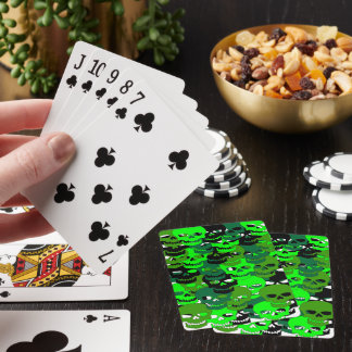 Cartes à jouer classiques crâne camouflage vert