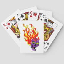 Cartes à jouer Classiques Crâne Flamboyant