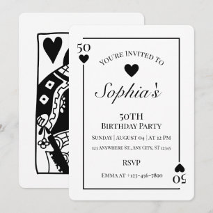 Cartes à jouer Cœurs Invitation pour fête d'annive