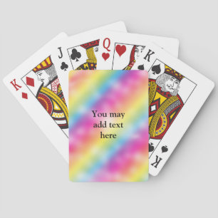 Cartes à jouer couleur arc-en-ciel doux et paillet