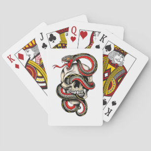 Cartes à jouer Crâne & Serpent Design audacieux