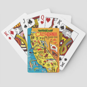 Cartes à jouer de carte postale de Californie colo