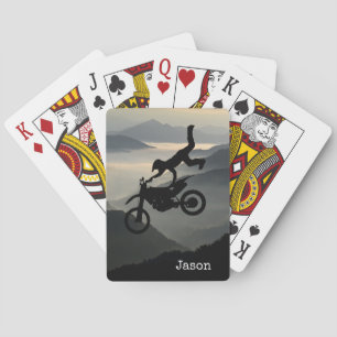 Cartes à jouer de moto de motocross de montagne