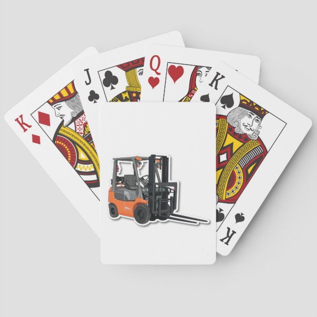Cartes à jouer de poker à motif de chariot élévate (dos)