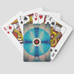 Cartes à jouer Deck Abstrait Grille de Points Bleu