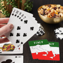 Cartes à jouer drapeau italien