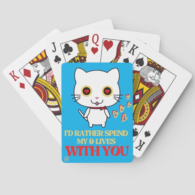 cartes à jouer drôles "CHAT MIGNON" (dos)