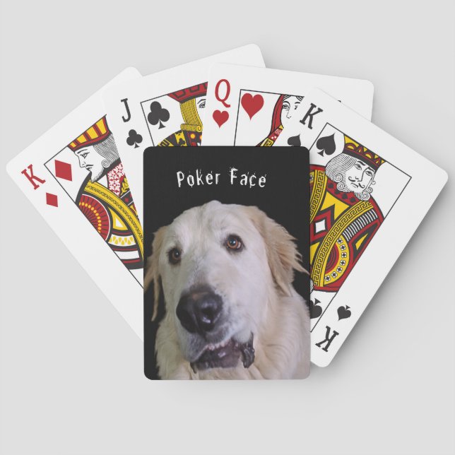 Cartes à jouer drôles "Poker Face" avec visage de  (dos)