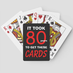 Cartes à jouer drôles pour 80e anniversaire