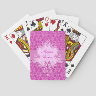 Cartes à jouer en damassé mauve éléphant pour mari