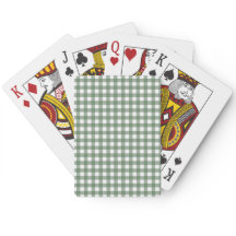 Cartes à jouer en vichy vert