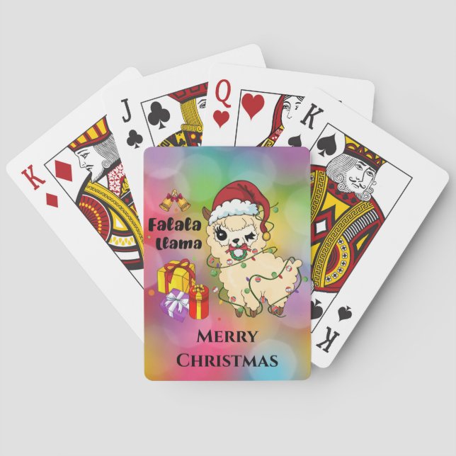 Cartes à jouer Llama de Noël (dos)