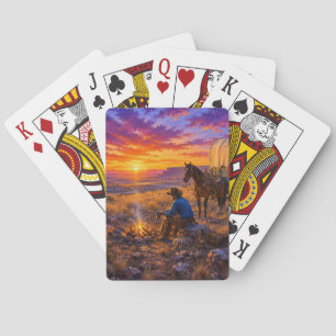 Cartes à jouer Lueur de Feu de Camp de Cow-boy