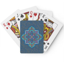 Cartes à jouer Mandala Bleu et Or